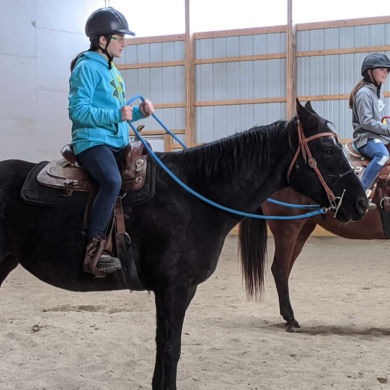 Erin at GGR Winter Camp - First Horse Riding Lesson